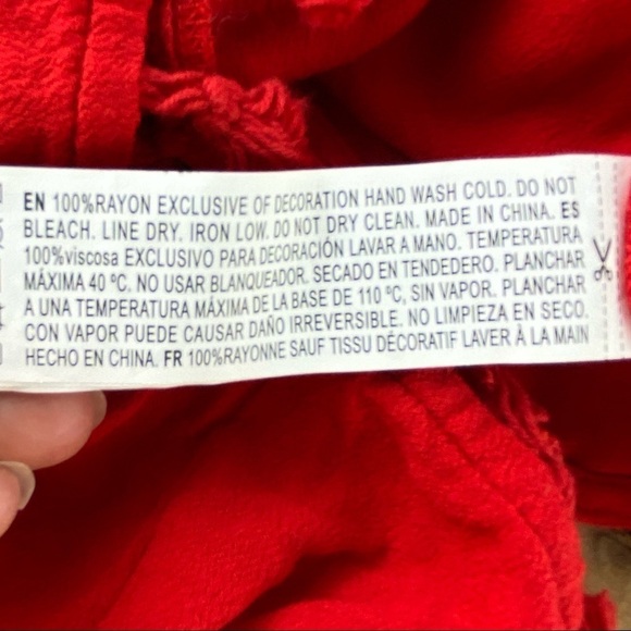 Forever 21 red open back cropped top with tassels, M - Picture 4 of 6